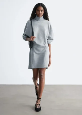 Minivestido de jersey con cuello alto
