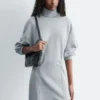 Minivestido de jersey con cuello alto