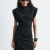 Minivestido de jersey drapeado