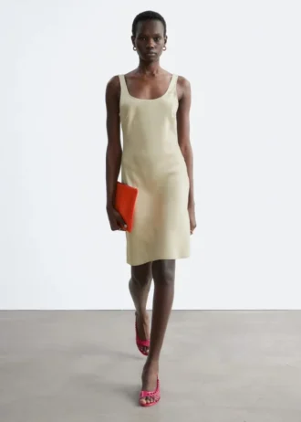 Minivestido liso de satén