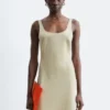 Minivestido liso de satén