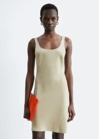 Minivestido liso de satén