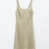 Minivestido liso de satén