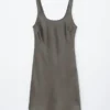 Minivestido liso de satén