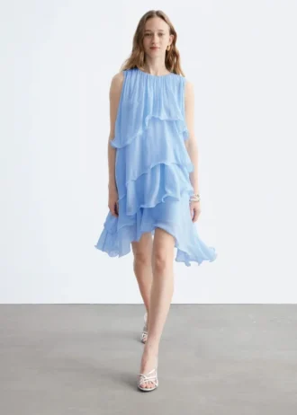 Minivestido sin mangas con volantes