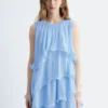 Minivestido sin mangas con volantes