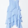 Minivestido sin mangas con volantes