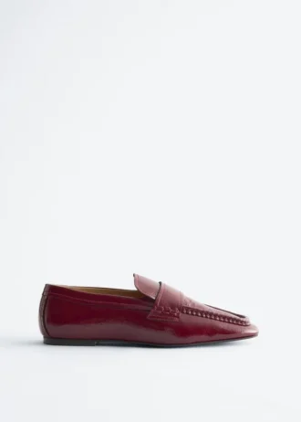 Mocasines de piel con puntera cuadrada