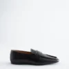 Mocasines de piel con puntera cuadrada