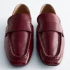 Mocasines de piel con puntera cuadrada