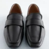 Mocasines de piel con puntera cuadrada