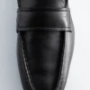 Mocasines de piel con puntera cuadrada