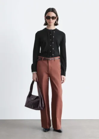 Pantalones anchos de algodón de corte holgado