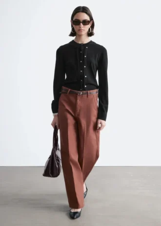 Pantalones anchos de algodón de corte holgado