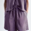 Pantalones cortos de seda con cordón