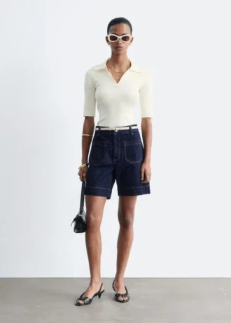 Pantalones cortos vaqueros de cintura alta