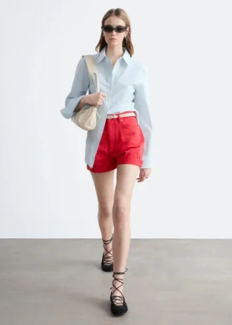 Pantalones cortos vaqueros de cintura alta
