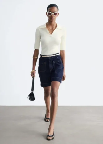Pantalones cortos vaqueros de cintura alta