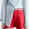 Pantalones cortos vaqueros de cintura alta