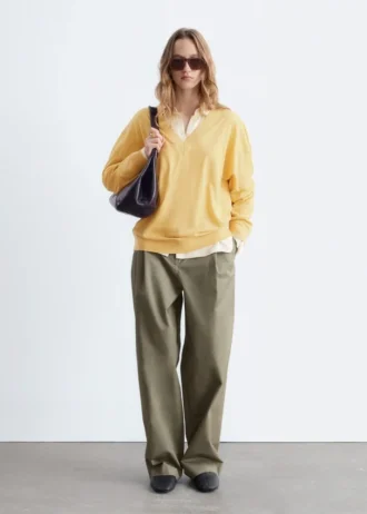Pantalones de algodón con pliegues