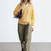 Pantalones de algodón con pliegues
