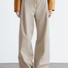 Pantalones de algodón con pliegues