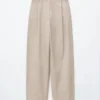 Pantalones de algodón con pliegues