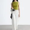 Pantalones de algodón con pliegues marcados