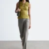 Pantalones de lana de corte recto