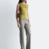 Pantalones de lana de corte recto