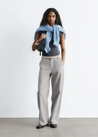 Pantalones de lana de pierna ancha