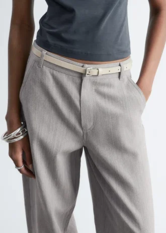 Pantalones de lana de pierna ancha