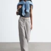 Pantalones de lana de pierna ancha