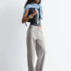 Pantalones de lana de pierna ancha