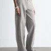 Pantalones de lana de pierna ancha