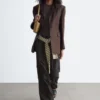 Pantalones de pierna ancha con cordón