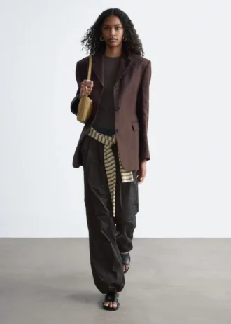 Pantalones de pierna ancha con cordón