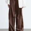 Pantalones de pierna ancha con cordón