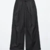 Pantalones de pierna ancha con cordón