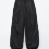 Pantalones de pierna ancha con cordón