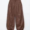 Pantalones de pierna ancha con cordón