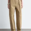 Pantalones de pierna ancha con pliegues