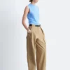 Pantalones de pierna ancha con pliegues
