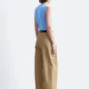 Pantalones de pierna ancha con pliegues