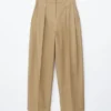 Pantalones de pierna ancha con pliegues