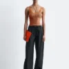 Pantalones de sarga de algodón con cordón