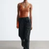 Pantalones de sarga de algodón con cordón