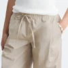 Pantalones de sarga de algodón con cordón