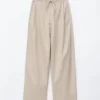 Pantalones de sarga de algodón con cordón