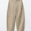 Pantalones de sarga de algodón de corte acampanado